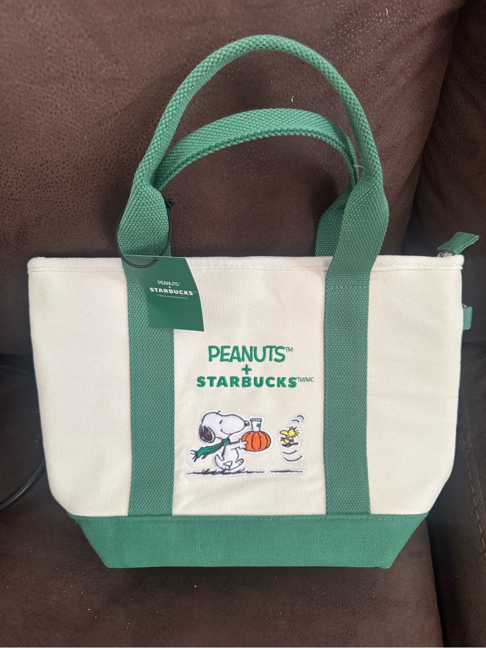 Starbucks x Peanuts Snoopy Mini Tote Canvas Bag Brand New With Tags In Hand